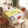 Toalha de mesa Dopamina quadrada, à prova d'água e de óleo, não precisa lavar, novo modelo 2024, capa de mesa quadrada pequena, jogo americano de mesa de jantar com desenho