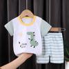 2026 Nuevo Estilo de Verano Conjunto de Camiseta de Manga Corta de Algodón Puro para Niños Estilo Coreano Conjunto de Dos Piezas de Pantalones Cortos de Manga Corta para Bebé