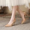 775-A5 Sandalias de Tacón de Aguja de Punta Estilo Hada Estilo Coreano para Mujer 2025 Verano Nueva Llegada Tacones Altos de Aguja de Punta para Mujer