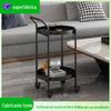 Estilo nórdico ferro forjado mesa de centro redonda simples sala de estar sofá mesa lateral móvel rodas domésticas carrinho rack de armazenamento