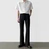 Calça Social Larga para Homens, Estilo Casual para Comércio Exterior Transfronteiriço, Temporada de Primavera e Outono, Caimento Solto, Toque de Luxo, Fluida, Casual, Tendência Levemente Flare