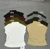 Camiseta de Moda de Manga Corta Estilo Americano con Cuello Alto y Plisados para Mujer, Top Elegante Adelgazante para Principios de Otoño