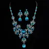 Fábrica Huailang Yiwu traje de joyería para novia collar de mariposa con gota grande pendientes traje de joyería de boda accesorios de velo de boda