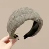Diadema de tela de alta gama para otoño e invierno, extra ancha, adelgazante, estilo coreano, pinza para el pelo de terciopelo para mujer