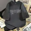 Camiseta Casual de Manga Curta Estilo Americano para Rua Principal, Unissex, Verão, Solta, Tendência, Estampa Nicho, Manga Meia-Manga, Manga de Cinco Quartos