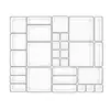 Nueva Caja de Almacenamiento de Plástico Transparente Grueso con Compartimentos Tipo Cajón para Papelería de Escritorio, Joyería, Artículos Varios, Cosméticos