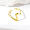 Yiwu Pequeños Productos Estilo Simple Joyería Personalizada de Moda Acero Inoxidable Chapado en Oro de 18K Anillo Nicho Joyería de Alta Gama