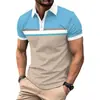 Camisa Polo de Verano para Hombre Nueva de Comercio Exterior Europeo y Americano Estampado 3D Casual de Negocios Manga Corta Polo para Exteriores