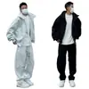 Traje Deportivo Casual Grueso de Primavera y Otoño para Hombre Chaqueta con Capucha Holgada Sudadera Pantalones Deportivos Traje de Dos Piezas Sensación de Alta Gama Conjunto Completo