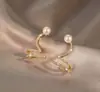 2025 Nuevos Pendientes de Tachuela Brillantes con Forma de Serpiente para Mujer, Orejera Integrada, Pendientes de Diseño de Nicho