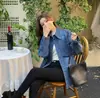 Foto Real de Jaqueta Camisa Jeans Casual de Alta Qualidade, Tendência da Moda Coreana, Nova para Outono e Inverno, em Estoque, na Cor Azul