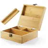 Caja de acabado para mampara de madera de bambú caja de almacenamiento de madera caja de almacenamiento de artículos varios de madera caja de colección de tapa abatible creativa caja de madera Amazon