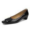 Zapatos de tacón alto Yuanlitong 2025 cómodos para los pies, Zapatos casuales para mujer para uso en exteriores, Zapatos de moda de alta gama con punta cuadrada transpirables, Zapatos de cuero suave para mujer