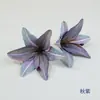 Flor de Lirio de Seda Artificial 3D 14cm Pasador de Lirio Tocado de Performance Disfraz DIY Flor de Mesa de Boda Pared de Fondo