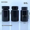 Frasco Plástico PET para Cuidados com a Saúde 100ml Frasco Redondo Frasco para Cápsulas Frasco para Gomas Preto Azul Tampa Flip-top Dourada UV