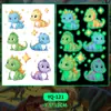 Adesivos de Tatuagem de Dinossauro de Desenho Animado Luminosos para Homens e Mulheres à Prova d'Água e Duradouros Adesivo de Pele Natural para Braço Infantil Brinquedos