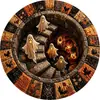 Alfombra decorativa redonda temática de Halloween para uso doméstico, adecuada para salas de estar, a prueba de polvo y resistente a las manchas, se puede usar como alfombra de sofá o mesa de café, y como una alfombrilla de piso fresca y cómoda para dormitorios
