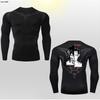 Roupa de Fitness Transfronteiriça de Anime Masculina de Manga Curta de Verão Secagem Rápida Roupa Esportiva para Badminton Roupa Apertada para Treinamento de Corrida