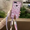 Adequado para Capa de Celular Xiaomi, Capa Macia de Duas Cores da Moda Cobertura Total para Casal, Versão Q, Desenho Animado Fofo, Nova Alça Simples