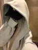 Moletom com Capuz Design Americano para Mulheres Outono e Inverno 2025 Novo Solto Casual Versátil Casal Jaqueta Cardigan com Zíper