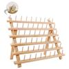 Estante plegable para carretes de hilo de pino transfronterizo, Estante para bobinas de hilo de cera para coser, Estante de almacenamiento para núcleos de hilo, Estante de madera para bolas de hilo, Estante de madera maciza para hilos para hilar