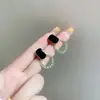 Estilo Coreano Super Hada Dulce Diamante Goteo de Aceite Lazo Amor Borla Pendientes Elegantes Lujo Ligero Sentido de Alta Gama Pendientes Delicados