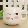 Caneca Cerâmica Personalizada com Tampa e Colher Caneca para Casal Fashion Caneca de Casa Caneca Fofa para Chá para Homens e Mulheres