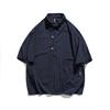 Vestido de Verano Sureño 2023 Verano Color Sólido Cuello Base Bolsillo Solapa Decorativa Camisa Polo Estilo Japonés Retro Holgado Media Manga
