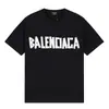 Camiseta de Verano Cruzada Bale25Ss Nuevo Estilo 260g Algodón Peinado Puro Hilo Doble Logo Impreso Lujo Accesible para Hombre y Mujer Manga Corta