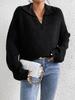 Suéter de mujer de comercio exterior europeo y americano de otoño e invierno, moda, manga larga, cuello POLO, top, Amazon transfronterizo, suéter de color sólido para mujer