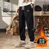 Calças masculinas 2025 novo outono e inverno veludo cotelê jogger casual forradas com fleece espessadas masculinas retalhos calças esportivas