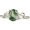 Anillo Huajie incrustado con huevo de ágata musgosa joyería de alta calidad con accesorios para fiestas diarias venta directa