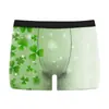 Cuecas Boxers Masculinas Transfronteiriças St. Paul Roupa Íntima Masculina Verde Irlandês Fresco Cuecas Boxers Masculinas Estampadas em 3D