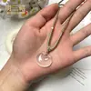 Pingente Lingote de Ágata Calcedônia Natural Fechadura Ruyi Fechadura de Segurança para Bebê Joias Atacado Pingente de Jade Pingente