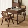 Mesa de Chá de Madeira Maciça para Varanda Novo Estilo Chinês Mesa Quadrada para Apartamento Pequeno Mesa de Café Mesa Simples para Casa Mesa Quadrada Zen para Lazer