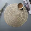 Mantel Transfronterizo Simple Redondo para Taza de Café Plato Esterilla PVC Fuegos Artificiales Plato Esterilla Engrosado Color Sólido Aislamiento Térmico Mantel Occidental Venta al por Mayor