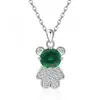 Exportação Transfronteiriça Prata Esterlina S925 Colar de Urso de Alta Qualidade Moda Outono e Inverno Pingente de Coração Colar de Prata Esterlina Doce Coreano