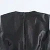 Vestido Elegante de Cuero Sintético sin Mangas Ajustado para Mujer Estilo Europeo y Americano Transfronterizo 2026 Nueva Moda con Cinturón 4369252