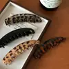 Pinza Banana para Cola de Caballo con Estampado de Leopardo Sencillo, Moda de Alta Gama, Volumen para el Cabello, Pinza Vertical Retorcida, Pasador de Accesorios para el Cabello Elegante y Versátil