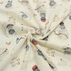 Tela de gasa de algodón doble con estampado de oso de dibujos animados para pijamas de bebé