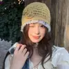 Tocado de Encaje con Flor de Estilo Étnico para Mujer 2026 Nuevo Estilo Primavera y Verano Sombrero de Punto Calado Sombrero Dulce de Moda para Ponerse