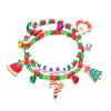 Elementos Navideños Europeos y Americanos Más Vendidos Papá Noel Árbol de Navidad Pulsera de Cuentas de Cerámica Suave de Colores Regalo Festivo para Pareja