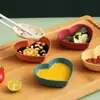 Plato para Condimentos de Paja de Trigo Plato Pequeño Creativo en Forma de Corazón Plato para Salsas Plato Doméstico para Salsa de Soja Plato para Condimentos Plato para Snacks