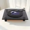 Fonógrafo Retro Minimalista Moderno de Ceniza y Cristal Modelo Decorativo de Disco de Vinilo para Escritorio Adorno de Interior de Habitación