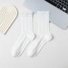 Calcetines de Algodón con Forma de Corazón para Mujer, Estilo Nuevo Verano 2025, Malla Hueca Transpirable, Encaje Dulce, Calcetines de Tubo Medio para Interiores