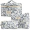 Bolsa de Cosméticos Super Nueva de Algodón Transfronteriza Nicho Portátil Bolsa de Almacenamiento para Lavados Floral Ins Linda Acolchada