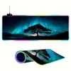 Mouse Pad Aurora da Islândia Personalizado Especial FPS Luminoso para Mesa RGB E-Sports Jogo Tamanho Grande Tapete de Computador