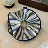Scrunchie Listrado Retro Francês para Mulheres, Estilo de Luxo, Elástico de Cabelo Grande, Corda de Cabelo, Elástico