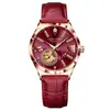 Relógio Diamante Verdadeiro Automático Mecânico Feminino Luminoso À Prova D'água Exquisito Relógio Feminino Moda Vazado Mecânico de Pulso Feminino