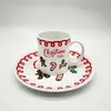 Juego de Taza y Platillo para Café Estilo Retro Blanco y Negro Rayado Estilo Europeo con Borde Dorado para Hogar y Oficina Taza para Desayuno Leche Taza de Café